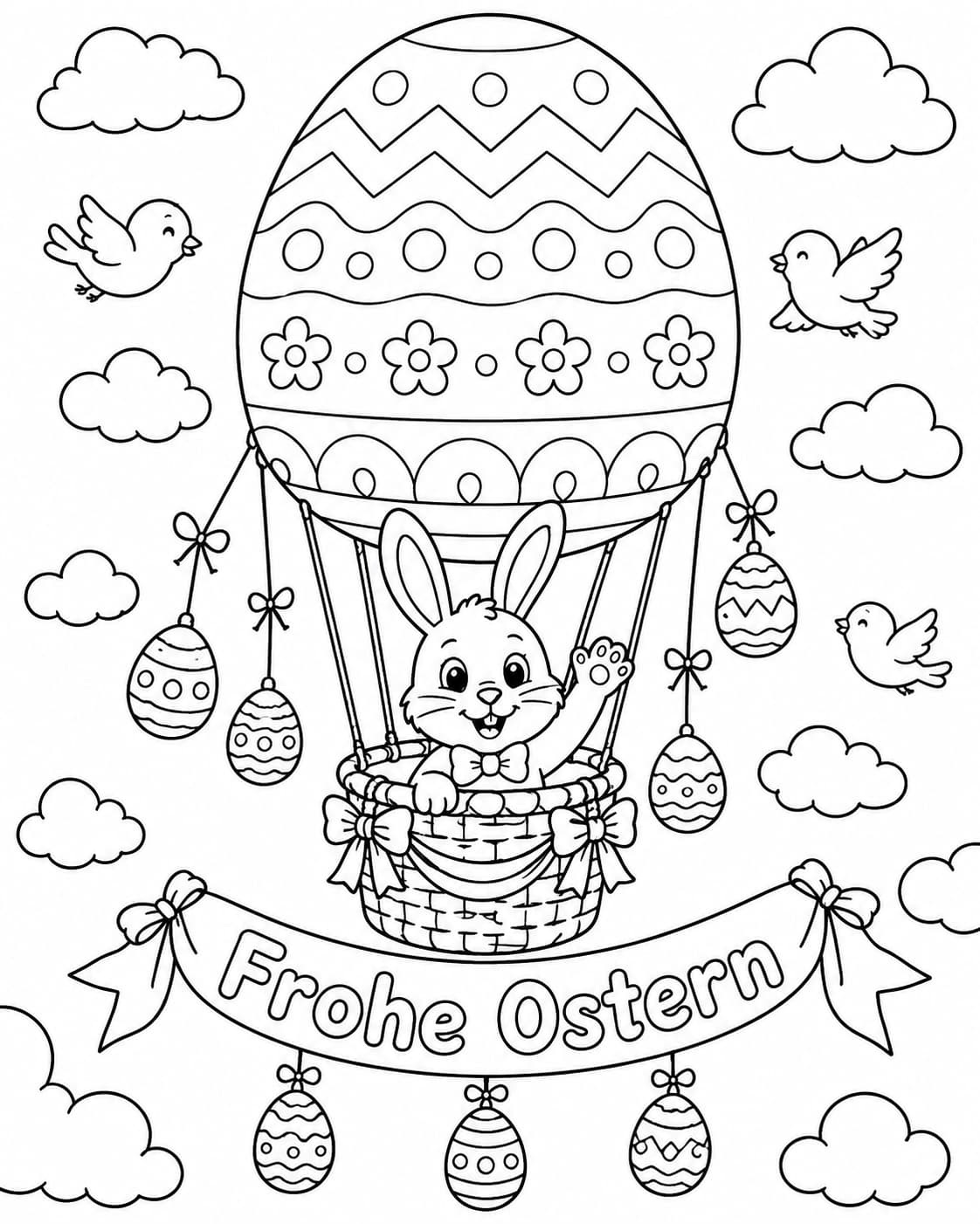 Ostern Motiv 8 als kostenloses Ausmalbild für Kinder